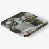 シンプルミニマル結婚者夫婦の写真コラージュ ペーパープレート (傾斜あり)