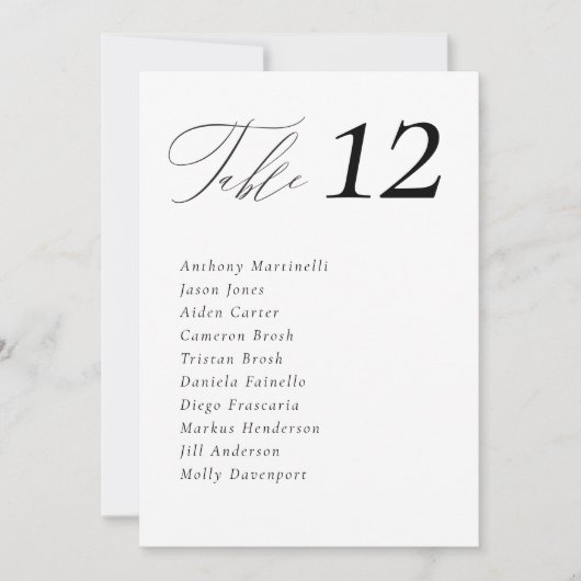 シンプルミニマル結婚表の座席表カード 招待状 (正面)