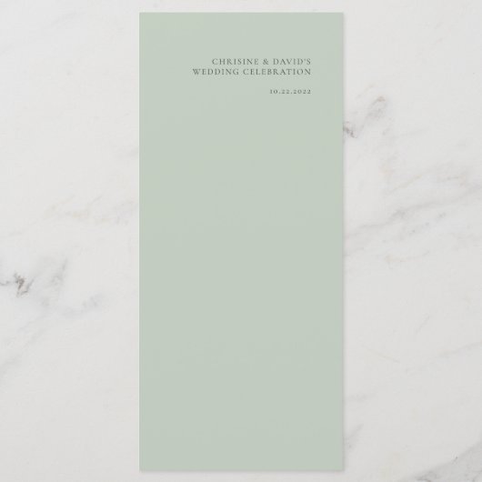 シンプルミニマル結婚Sageのメニュー メニュー (裏面)