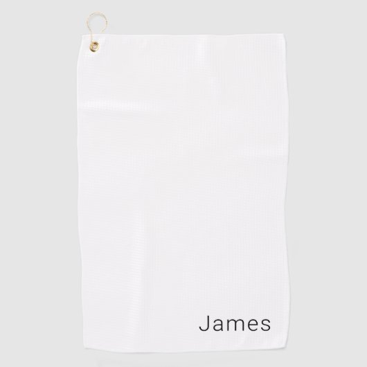 シンプルミニマル編集可能な名前またはその他の文字 ゴルフタオル (正面)