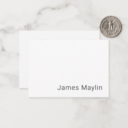 シンプルミニマル編集可能な名前またはその他の文字 ノートカード (正面/裏面インサイチュ)