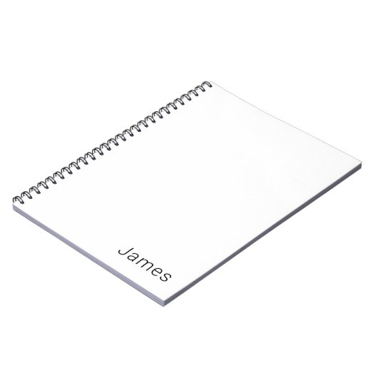 シンプルミニマル編集可能な名前またはその他の文字 ノートブック (左側)