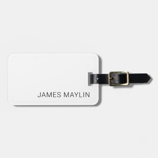シンプルミニマル編集可能な名前またはその他の文字 ラゲッジタグ (正面横)