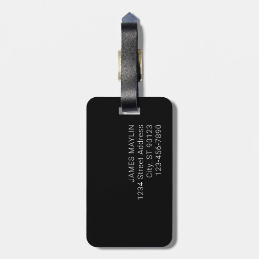 シンプルミニマル編集可能な名前またはその他の文字 ラゲッジタグ (裏面縦)