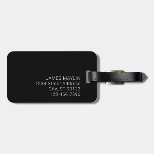 シンプルミニマル編集可能な名前またはその他の文字 ラゲッジタグ (裏面横)