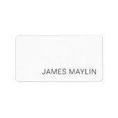 シンプルミニマル編集可能な名前またはその他の文字 ラベル (正面)