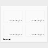 シンプルミニマル編集可能な名前またはその他の文字 長方形シール (シート)