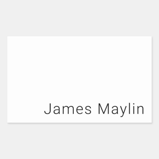 シンプルミニマル編集可能な名前またはその他の文字 長方形シール (正面)