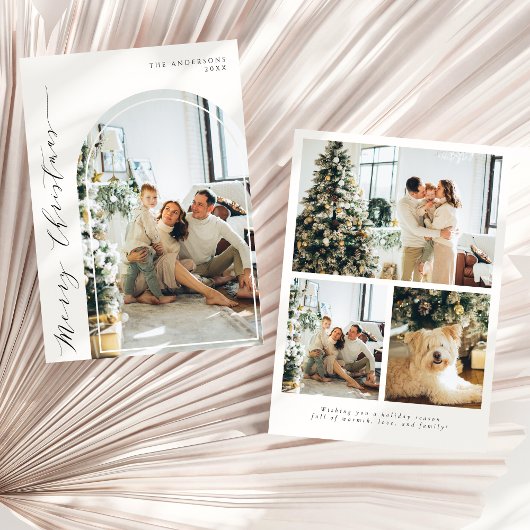 シンプルミニマル脚本メリークリスマスフォト シーズンカード