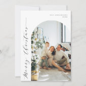 シンプルミニマル脚本メリークリスマスフォト シーズンカード (正面)