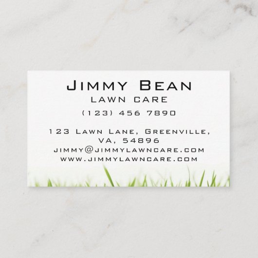 シンプルミニマル芝気に刈サービス 名刺 (裏面)