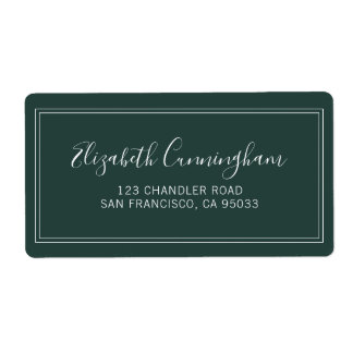 シンプルミニマル草書体差出人住所 ラベル