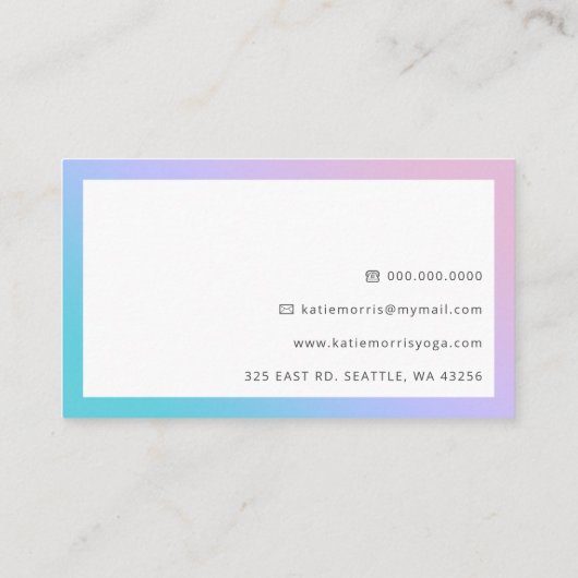 シンプルミニマル虹色モダンスタイリッシュ 名刺 (裏面)