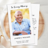 シンプルミニマル記念写真葬式 ノートカード