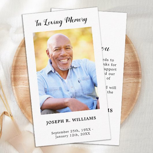 シンプルミニマル記念写真葬式 ノートカード