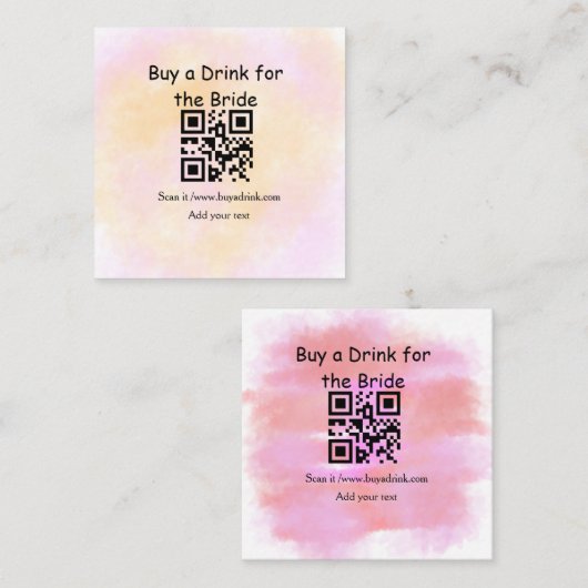 シンプルミニマル買バチェロレッテを飲む スクエア名刺 (正面/裏面)