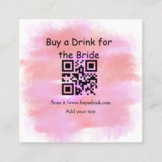 シンプルミニマル買バチェロレッテを飲む スクエア名刺 (裏面)