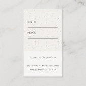 シンプルミニマル質価格ラベルロゴ 名刺 (裏面)