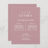 シンプルミニマル赤面ベージュ色結婚の詳細エンクロージャ エンクロージャーカード (正面/裏面)