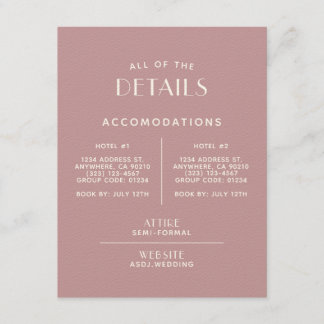 シンプルミニマル赤面ベージュ色結婚の詳細エンクロージャ エンクロージャーカード