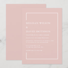 シンプルミニマル赤面モダン結婚ズ 招待状