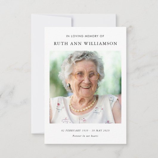 シンプルミニマル追悼詩カード サンキューカード (正面)