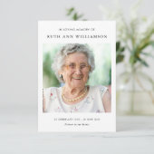 シンプルミニマル追悼詩カード サンキューカード (スタンド正面)