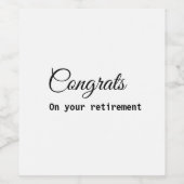 シンプルミニマル退職の名前 ワインラベル (シングルラベル)