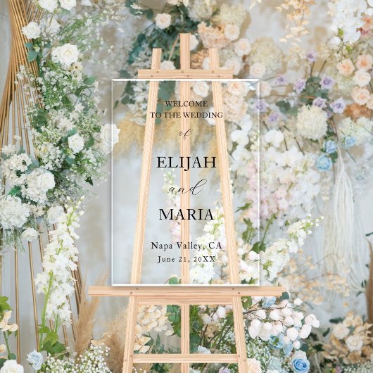 シンプルミニマル透明結婚歓迎 アクリルサイン