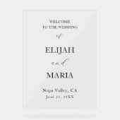 シンプルミニマル透明結婚歓迎 アクリルサイン (正面)