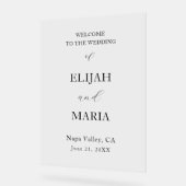 シンプルミニマル透明結婚歓迎 アクリルサイン (傾斜)