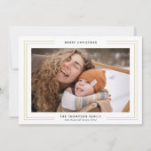 シンプルミニマル金ゴールドス縁どクエア写真コラージュ シーズンカード (正面)