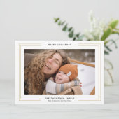 シンプルミニマル金ゴールドス縁どクエア写真コラージュ シーズンカード (スタンド正面)