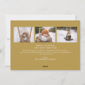 シンプルミニマル金ゴールドス縁どクエア写真コラージュ シーズンカード (裏面)