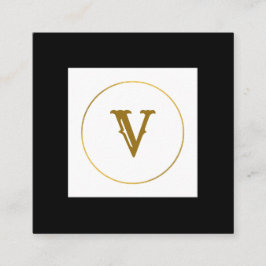 シンプルミニマル金ゴールドモノグラムモダンc スクエア名刺