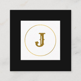 シンプルミニマル金ゴールドモノグラムモダンc スクエア名刺