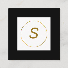 シンプルミニマル金ゴールドモノグラムモダンc スクエア名刺