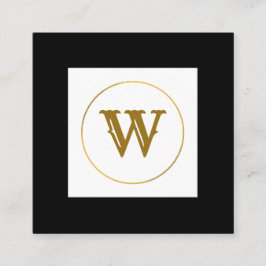 シンプルミニマル金ゴールドモノグラムモダンc スクエア名刺