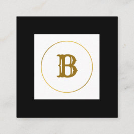 シンプルミニマル金ゴールドモノグラムモダンc スクエア名刺