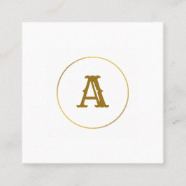 シンプルミニマル金ゴールドモノグラムモダンc スクエア名刺