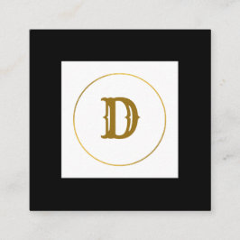 シンプルミニマル金ゴールドモノグラムモダンc スクエア名刺