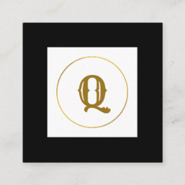 シンプルミニマル金ゴールドモノグラムモダンc スクエア名刺