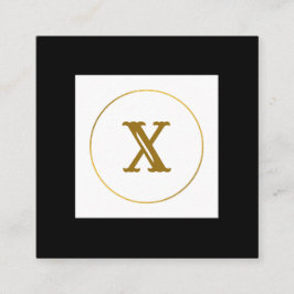 シンプルミニマル金ゴールドモノグラムモダンc スクエア名刺