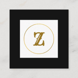 シンプルミニマル金ゴールドモノグラムモダンc スクエア名刺