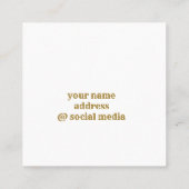 シンプルミニマル金ゴールドモノグラムモダンc スクエア名刺 (裏面)