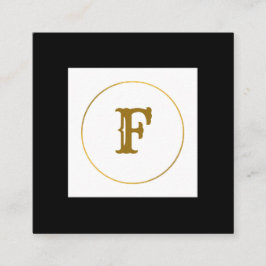 シンプルミニマル金ゴールドモノグラムモダンc スクエア名刺