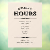 シンプルミニマル開幕時間ブラックオンベージュ ウィンドウサイン (シート3)