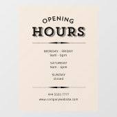 シンプルミニマル開幕時間ブラックオンベージュ ウィンドウサイン (シート)