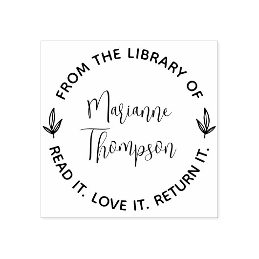 シンプルミニマル離れリストScript Round Library ラバースタンプ (インプリント)