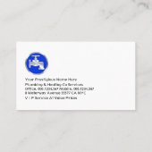 シンプルミニマル青い水線配管 名刺 (裏面)